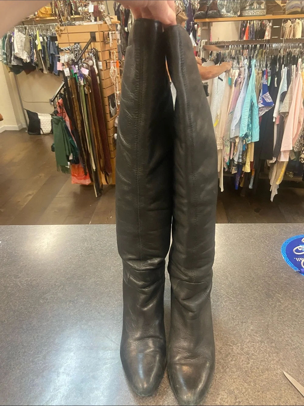 Born Black Over-the-Knee Leather Boots